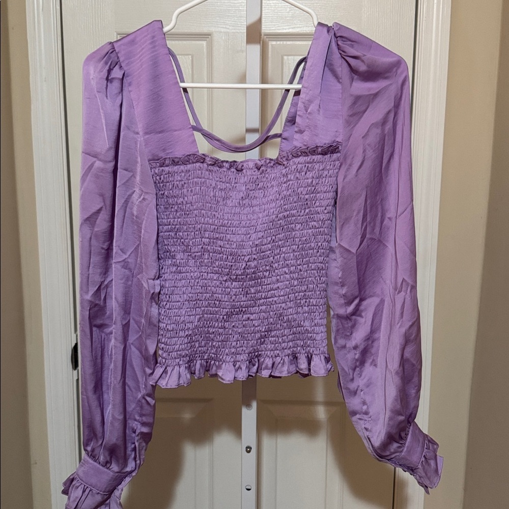 Strut & Bolt Lavender Smocked Top